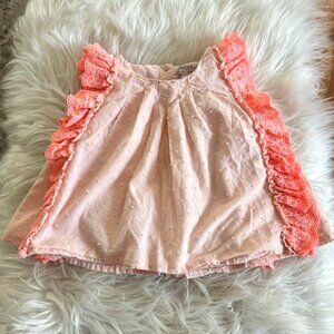 Catherine Malandrino Pink and Coral Ruffle Baby Dress